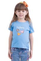 Camiseta Feminina Infantil Texas Farm - Cif029 - Azul Maya