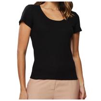 Camiseta Feminina Infini Canelada Preta - 34458