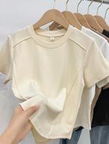 Camiseta Feminina Justa de Manga Curta - Gola Redonda, Monocromática, Verão 2024