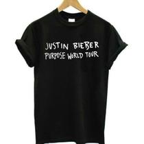 Camiseta Feminina Justin Bieber Baby Look Algodão Camiseta Feminina Justin Bieber Baby Look Algodão