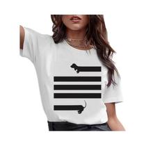 Camiseta Feminina Kawaii Harajuku Com Estampa De Cachorro Dachshund, Camiseta Estética De Verão Para