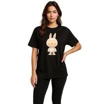 Camiseta Feminina Labubu Blusa Max Oversized 100% Algodão Camiseta Feminina Labubu Blusa Max Oversized 100% Algodão