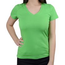 Camiseta Feminina Lado Avesso Básica Verde Tropical - L1194