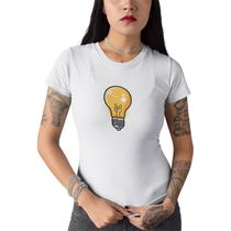 Camiseta Feminina Lâmpada Rock n Roll Idéia