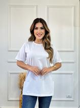 Camiseta Feminina Larga Blusa Oversized Tshirt Max Moderna Lisa 100% Algodão Menegotti