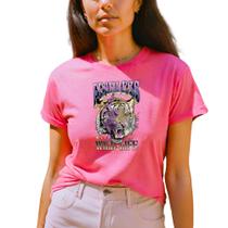 Camiseta Feminina Leopard T-shirt Plus Size Camisa Blusinha de Algodão