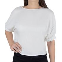 Camiseta Feminina Linzzi Cropped Off White - 66744