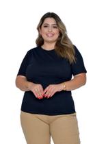 Camiseta Feminina Lisa Básica Preta Plus Size