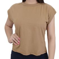 Camiseta Feminina LZT Cropped Marrom Baunilha - 2373 Camiseta Feminina LZT Cropped Marrom Baunilha - 2373