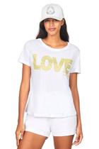 Camiseta Feminina Malha Estampa Love Polo Wear Branco