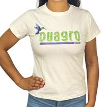 Camiseta Feminina Malha Peruana Baby Look Estampada Bege Duagro Brasil Camiseta Feminina Malha Peruana Baby Look Estampada Bege Duagro Brasil