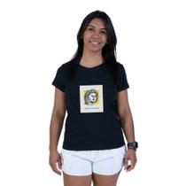 Camiseta Feminina Manga Curta Algodao Estampa Escultura Grega Com Abridor De Garrafa Gola Redonda