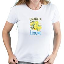 Camiseta feminina manga curta babylook Granita Limone Estilo Casual Básica