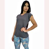 Camiseta Feminina Manga Curta UV 50+ New Fit Cinza Mescla Camiseta Feminina Manga Curta UV 50+ New Fit Cinza Mescla