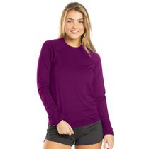 Camiseta Feminina Manga Longa com Proteção UV Estilo Slim Fitness