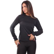 Camiseta Feminina Manga Longa Dry Básica Lisa Proteção Solar UV Térmica Blusa Academia Esporte