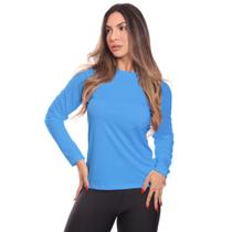 Camiseta Feminina Manga Longa Dry Fit Básica Lisa Proteção Solar UV Térmica Blusa Academia Esporte 05 Camiseta Feminina Manga Longa Dry Fit Básica Lisa Proteção Solar UV Térmica Blusa Academia Esporte 05