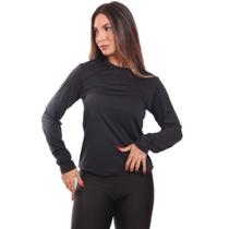 Camiseta Feminina Manga Longa Dry Fit Básica Lisa Proteção Solar UV Térmica Blusa Academia Esporte 05