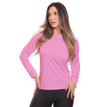 Camiseta Feminina Manga Longa Dry Fit Básica Lisa Proteção Solar UV Térmica Blusa Academia Esporte 05