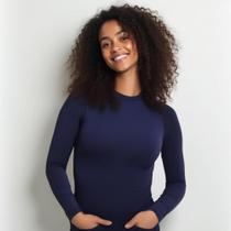 Camiseta Feminina Manga Longa Uv50 Inverno/verão Dry Fit Azul Marinho Camiseta Feminina Manga Longa Uv50 Inverno/verão Dry Fit Azul Marinho