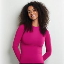 Camiseta Feminina Manga Longa Uv50 Inverno/verão Dry Fit Pink