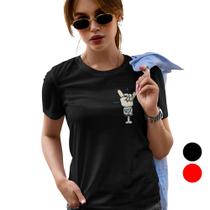 Camiseta Feminina Mão Mãe Punk Estilo Rock Baby look