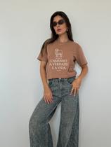 Camiseta Feminina Marrom Claro Eu Sou O Caminho