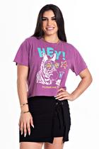 Camiseta Feminina Meia Malha Estonada Açai Luiza