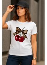 Camiseta Feminina Moda Blogueira Tshirt Cherry Sweet Cereja
