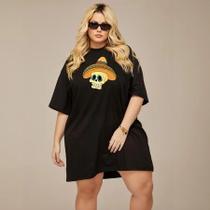 Camiseta Feminina Moda Jovem Oversized Plus Size Diversas Estampas 100% Algodão Verão Camiseta Feminina Moda Jovem Oversized Plus Size Diversas Estampas 100% Algodão Verão