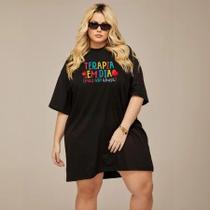 Camiseta Feminina Moda Jovem Oversized Plus Size Diversas Estampas 100% Algodão Verão Camiseta Feminina Moda Jovem Oversized Plus Size Diversas Estampas 100% Algodão Verão