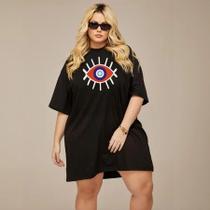 Camiseta Feminina Moda Jovem Oversized Plus Size Diversas Estampas 100% Algodão Verão Camiseta Feminina Moda Jovem Oversized Plus Size Diversas Estampas 100% Algodão Verão