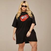 Camiseta Feminina Moda Jovem Oversized Plus Size Diversas Estampas 100% Algodão Verão