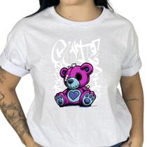Camiseta feminina Moda Street Arte Grafitada Personalizada Extra Confortavel