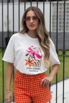 Camiseta Feminina Off Flores Valência