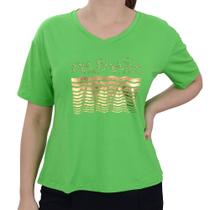 Camiseta Feminina Olho Fatal MC Viscose Verde - 6013