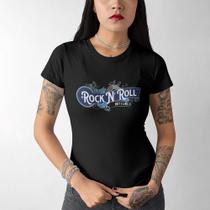 Camiseta Feminina Only Rock N' Roll Vintage Baby Look Preta