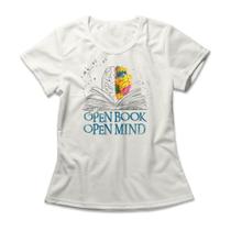 Camiseta Feminina Open Book Open Mind Camiseta Feminina Open Book Open Mind