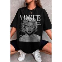 Camiseta feminina oversize algodão estampada looks despojados