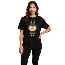 Camiseta Feminina Oversize Labubu 100% Algodão