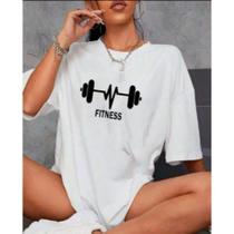 Camiseta Feminina Oversized Algodão Academia Treino