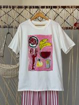 Camiseta Feminina Oversized Estampa Variada Leticia