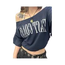 Camiseta Feminina Oversized - Manga Curta, Estampa de Letra, Casual, Verão