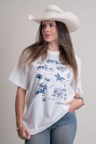 Camiseta Feminina Oversized Texas Farm - Western Show - Co009 - Off White G