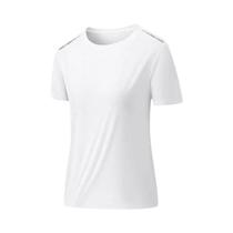 Camiseta Feminina Para Caminhada E Acampamento, Malha De Manga Curta, Faixa Reflexiva, Corrida De