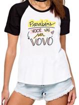 Camiseta feminina parabéns voce vai ser vovó avó promovida