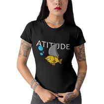 Camiseta Feminina Peixe Atitude Tubarão Hipsters