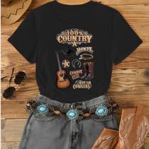 Camiseta Feminina Personalizada 100% Country Tecido Premium