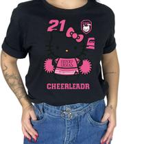 Camiseta Feminina Personalizada Hello Kitt Cheerleadr Animadora Tshirt