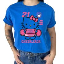 Camiseta Feminina Personalizada Hello Kitt Cheerleadr Animadora Tshirt